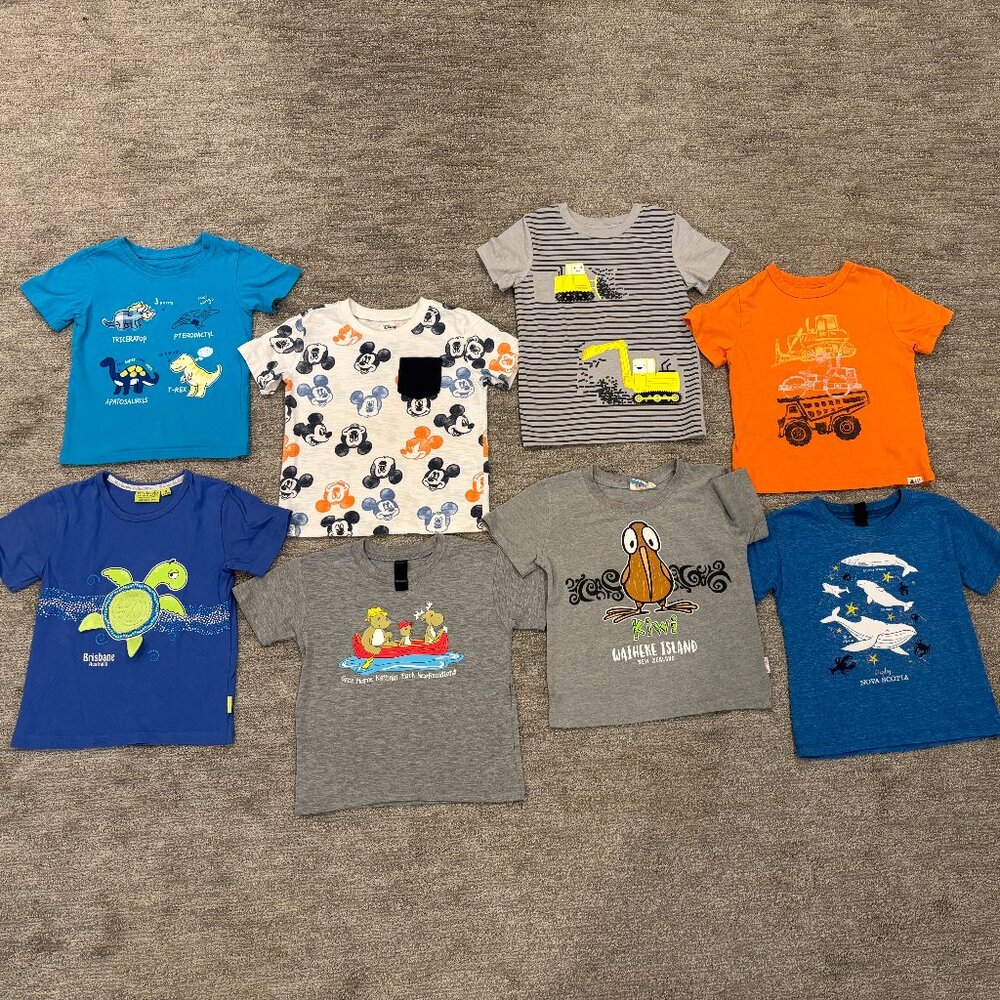 Toddler T-Shirts - Size 4T - Short Sleeves - Dinosaurs - Mickey Mouse - Trucks